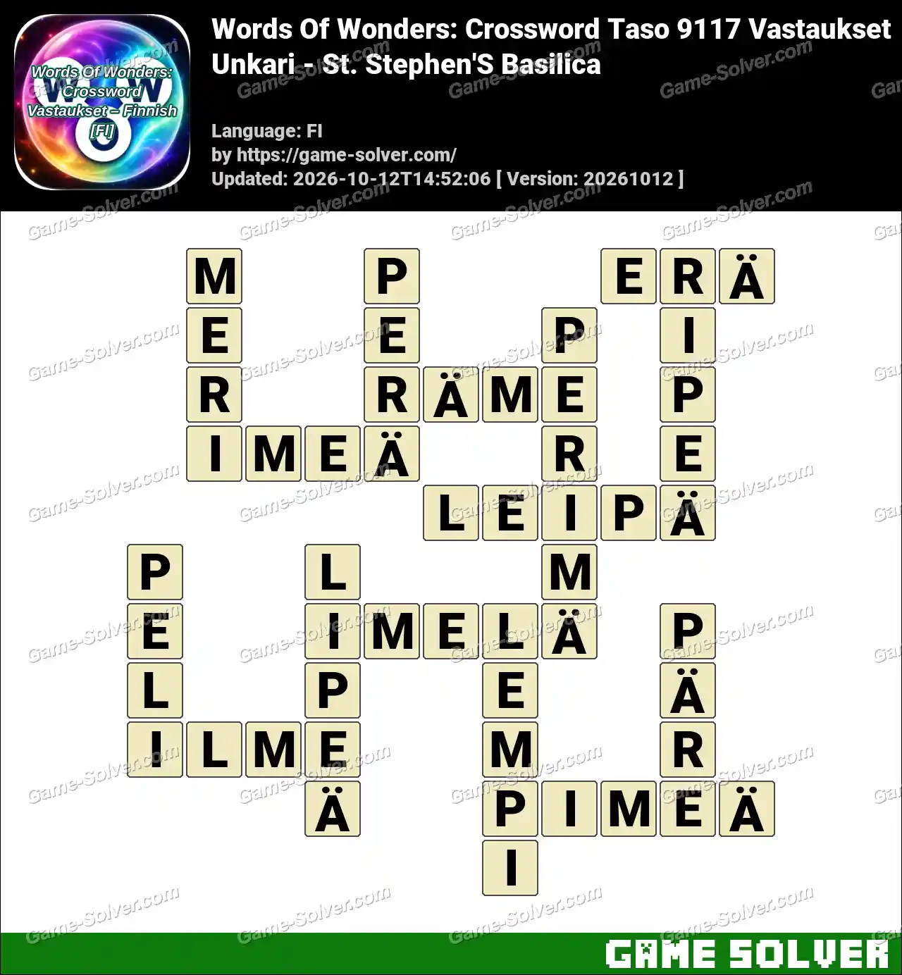 Words Of Wonders: Crossword Taso 9117 Vastaukset – Unkari – St. Stephen’S Basilica